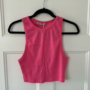 NWT Crop Hot Pink Zara Tank Top